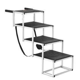 VEVOR Dog Stair For Cars 4-step Folding Dog Steps Aluminum Loads Up To 250 Lbs