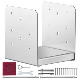 VEVOR 6x 6 Post Base, 1Pcs Stainless Steel Adjustable Post Anchor BracketInternal 5.9 X 5.5 , Adjustable Post Base For Pavilion Deck Porch Handrail Ra