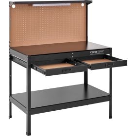 VEVOR Workbench A3 Steel Work Bench For Garage Max. 1500W Heavy Duty Workbench 220lbs Weight Capacity Bench Top Thickness Hardwood Workbench 1.5m Cabl