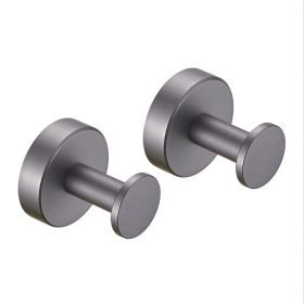 Round Base Wall Hanging Coat Hook With Screws- Gun Grey Towel Hook, 2 Pack, For Entry Shoe Cabinet, Wardrobe Bathroom Bedroom Furniture Hardware