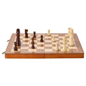 VEVOR Magnetic Wooden Chess Set, 15 Inch 2-IN-1 Chess Checkers Game Set, Folding Chess Board Games For Adults Kids, 2 Queens Portable Travel Gift Ches