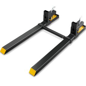 VEVOR  Pallet Forks, 4000 Lbs Clamp On Pallet Forks, 60inch Total Length Heavy Duty Pallet Forks With Adjustable Stabilizer Bar, Tractor Bucket F