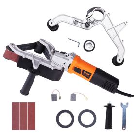 VEVOR Pipe Tube Polisher Sander, Pipe Belt Sander With 6 Variable Speeds 1100-3200rpm, Professional Belt Sander Grinding Machine With 3PCS Sanding Bel