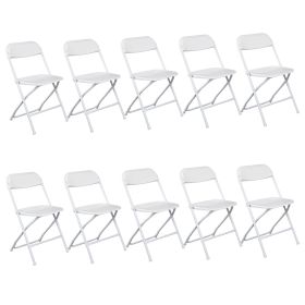 10pcs Injection Molded Classic White Courtyard Plastic Folding Chair