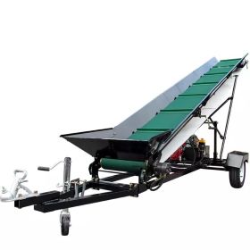 16.5 Foot Firewood Conveyor Adjustable Speed 6.5HP Gasoline Powered B&S Engine ,Heavy Duty Log Conveyor Emergency Stop