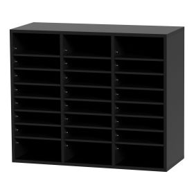 VEVOR Wood Literature Organizer, 24 Compartments, File Sorter With Removable Shelves, Mailboxes Slot For Office Home Classroom Mailrooms Organization,