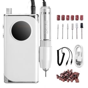 VEVOR Electric Rechargeable Nail Drill, 40,000RPM Portable Cordless Nail E File Machine, LCD-Display Acrylic Gel Grinder Tool With 6 Bits And 50PCS Sa