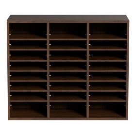 VEVOR Literature Organizers, 24 Compartments Office Mailbox With Adjustable Shelves, Wood Literature Sorter 29x12x24.4 Inches For Office, Home, Classr