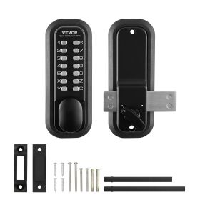 VEVOR Mechanical Keyless Entry Door Lock, 14 Digit Keypad, Outdoor Gate Door Locks Set With Surface-mounted Latch, Water-proof Zinc Alloy, Keypad And