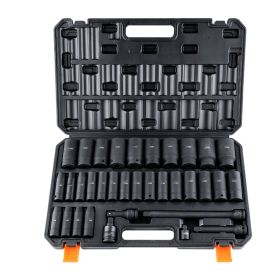 VEVOR  Drive Deep Impact Socket Set, 34pcs Socket Set Metric 8-36mm 6 Point Cr-MO Alloy Steel For Auto Repair, Rugged Construction, Includes Heavy Dut