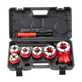 VEVOR Ratchet Pipe Threader Kit,  Manual Ratcheting Pipe Threader, Portable Pipe Threading Tool Set With 6PCS NPT Dies, Storage Case For Galvanized Al