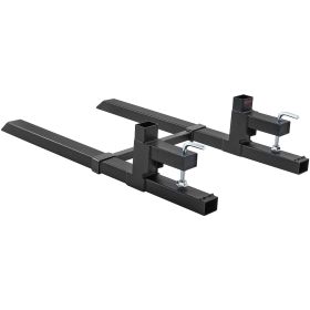 VEVOR Pallet Forks, 2000 Lbs Clamp On Pallet Forks,Total Length Tractor Bucket Forks With Adjustable Stabilizer Bar, Heavy Duty Pallet Forks For