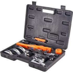 VEVOR Pipe Tube Bender, O.D. Ratcheting Tubing Bender, 90 Forward Reverse Pipes Bending Tools With 7 Dies And Pipe Cutter For HVAC Air Conditioning Re