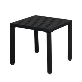 Black Courtyard Side Table, 48x48x46cm With Lifting Feet
