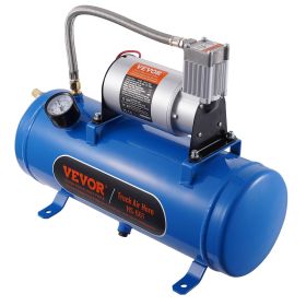 VEVOR 12V Air Compressor With Tank 1.6 Gallon 6 L, Train Horn Air Compressor, 120 Psi Working Pressure Onboard Air Compressor System For Train Air Hor