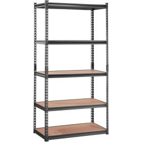 VEVOR Storage Shelving Unit, 5-Tier Adjustable, 2000 Lbs Capacity, Heavy Duty Garage Shelves Metal Organizer Utility Rack, Black,  For Kitchen Pantry
