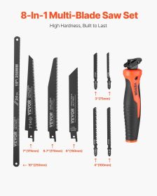 Jab Saw 6 In Keyhole Saw With Soft Grip Handle 8-In-1 Multi-Blades For Drywall