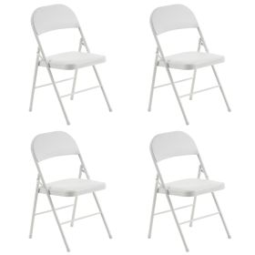 4pcs Simple Leather PVC Steel Pipe Exhibition Chairs