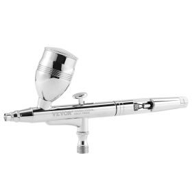 VEVOR Airbrush Gun, Dual Action Gravity Feed With 0.3 Mm And 0.5 Mm Nozzles, Airbrush Kit With 2 7 12ml Copper Cups And Cleaning Accessories, Ideal Fo
