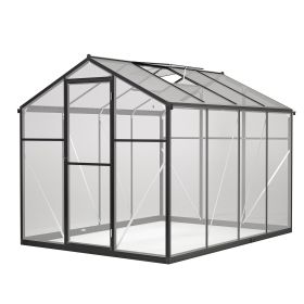 6x8 FT Greenhouse For Outdoors, Polycarbonate Greenhouse With Quick Setup Structure And Roof Vent, Aluminum Large Walk-in Greenhouse For Outside Garde