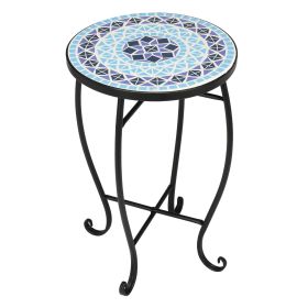 14in Mosaic Patterned Table, Round Table