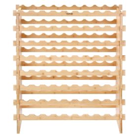 VEVOR 72 Bottle Stackable Modular Wine Rack Bamboo Wood Display Shelf 8-Tier