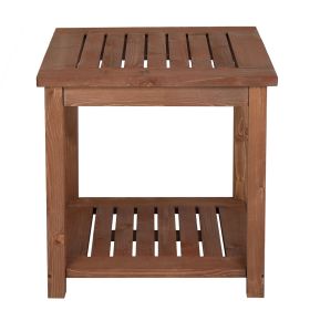 Solid Wood Square Patio Courtyard Table  -45x45x45cm