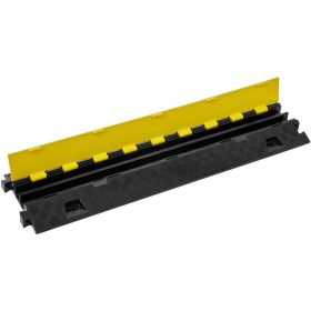 VEVOR 2 Channel Cable Protector Ramp 22000 Lbs Load TPU Wire Cable Cover Ramp