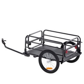 VEVOR Bike Cargo Trailer, 160 Lbs Load Capacity, Heavy-Duty Bicycle Wagon Cart, Foldable Compact Storage & Quick Release With Universal Hitch, Safe Re