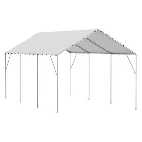 VEVOR 10 X 20 Ft Carport Replacement Canopy Cover, Garage Top Tent Shelter Tarp Heavy-Duty Waterproof & UV Protected, Easy Installation With 40 Ball B