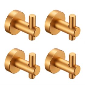 Round Base Wall Hanging Hook With Screws- Brushed Gold Hook, 4 Pack, For Entry Shoe Cabinet, Wardrobe Bathroom Bedroom Furniture Hardware