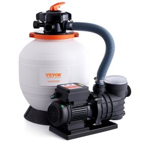 VEVOR Sand Filter Pump For Above Ground Pools, 14-inch, 3000 GPH, Swimming Pool Pumps System & Filters Combo Set With 6-Way Multi-Port Valve & Straine