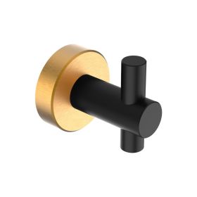Round Base Wall Hanging Hook With Screws- Black Gold Hook, 2 Pack, For Entry Shoe Cabinet, Wardrobe Bathroom Bedroom Furniture Hardware