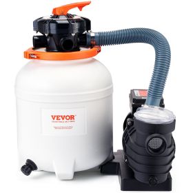 VEVOR Sand Filter Pump For Above Ground Pools, 12-inch, 3000 GPH,Swimming Pool Pumps System & Filters Combo Set With 6-Way Multi-Port Valve & Strainer