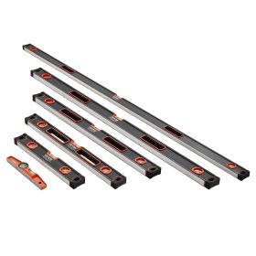 6-Piece Torpedo Level 78 48 32 24 16 10 In Aluminum Alloy Body With Bubble Vials