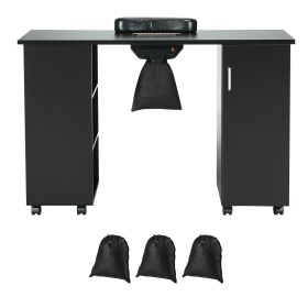 VEVOR Manicure Table, Nail Table Station With Electric Dust Collector, Moveable Nail Tech Desk With 8 Wheels  4 Lockable , 3 Dust Bag & Wrist Rest, MD