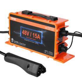 VEVOR 48 Volt Golf Cart Battery Charger, 15 AMP, Smart Battery Charger With RXV Plug, Compatible With Lead-Acid AGM GEL EFB MF Flooded NMC LiFePO4 Bat
