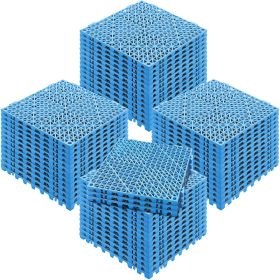 VEVOR Interlocking Tile 55PCS Blue, Drainage Tiles  Splicing, PVC Interlocking Drainage Floor Tiles, Non-Slip Drainage Holes For Restroom, Bathroom, K