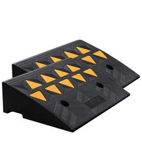 VEVOR Rubber Curb Ramp 2 Pack,  Rise Height Heavy-Duty 33069 Lbs 15 T Capacity Threshold Ramps, Driveway Ramps With Stable Grid Structure For Cars, Wh