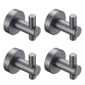 Round Base Wall Hanging Hook With Screws- Gun Grey Hook, 4 Pack, For Entry Shoe Cabinet, Wardrobe Bathroom Bedroom Furniture Hardware