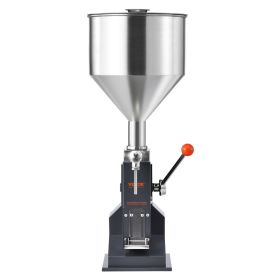 VEVOR Manual Paste Liquid Filling Machine, 5-100ml Bottle Filler, Adjustable Bottle Filling Machine, Stainless Steel Liquid Filler With Hopper For Mil