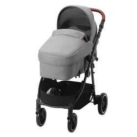 VEVOR Standard Baby Stroller, Infant Toddler Stroller With Bassinet, 3rd-Gear Adjustable Backrest & Foldable & Reversible Seat, Carbon Steel Newborn S