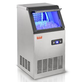 VEVOR Commercial Ice Maker, 80lbs 24H, Ice Maker Machine, 40 Ice Cubes In 12-15 Minutes, Freestanding Cabinet Ice Maker With 27.5lbs Storage Capacity