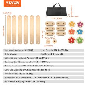 VEVOR Kids Balance Beam Stepping Stones Gymnastics Children Balance Board 6 PCS