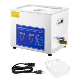 VEVOR Professional Ultrasonic Cleaner, 10L Ultrasonic Jewelry Cleaner With Digital Timer & Heater, Stainless Steel Industrial SonicCleaner 40kHz For G