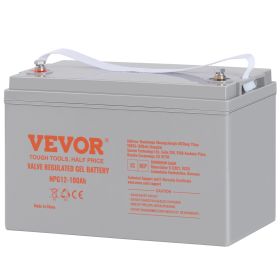 VEVOR Deep Cycle Battery, 12V100AH, AGM Marine Rechargeable Battery, High Self-Discharge Rate 800A Current, For RV Solar Marine Off-Grid Applications