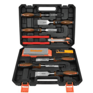 11 Piece Rubber Handle Woodworking Chisel Tool Set