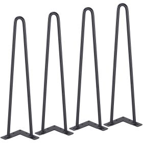VEVOR Hairpin Furniture Legs, Metal Home DIY Projects For Nightstand, Coffee Table, Desk, 500lbs Load Capacity With Rubber Floor Protectors, Metal Hea