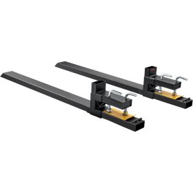 VEVOR Pallet Forks, 4000 Lbs Capacity Clamp On Pallet Forks, 60 Tractor Bucket Forks, Heavy Duty Front Loader Attachment For Tractor, Loader Bucket, S