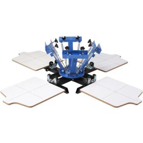 VEVOR Screen Printing Machine, 4 Color 4 Station  Rotable Silk Screen Printing Press, 21.2x17.7in Screen Printing Press, Double-layer Positioning Pall